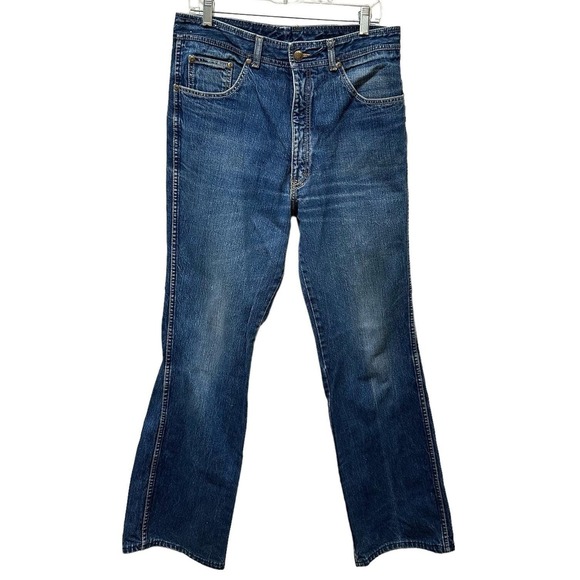 Vintage Jordache Jeans Men's Size 32 X 31 Blue Cotton Denim Boot Cut Hong Kong - Picture 2 of 7